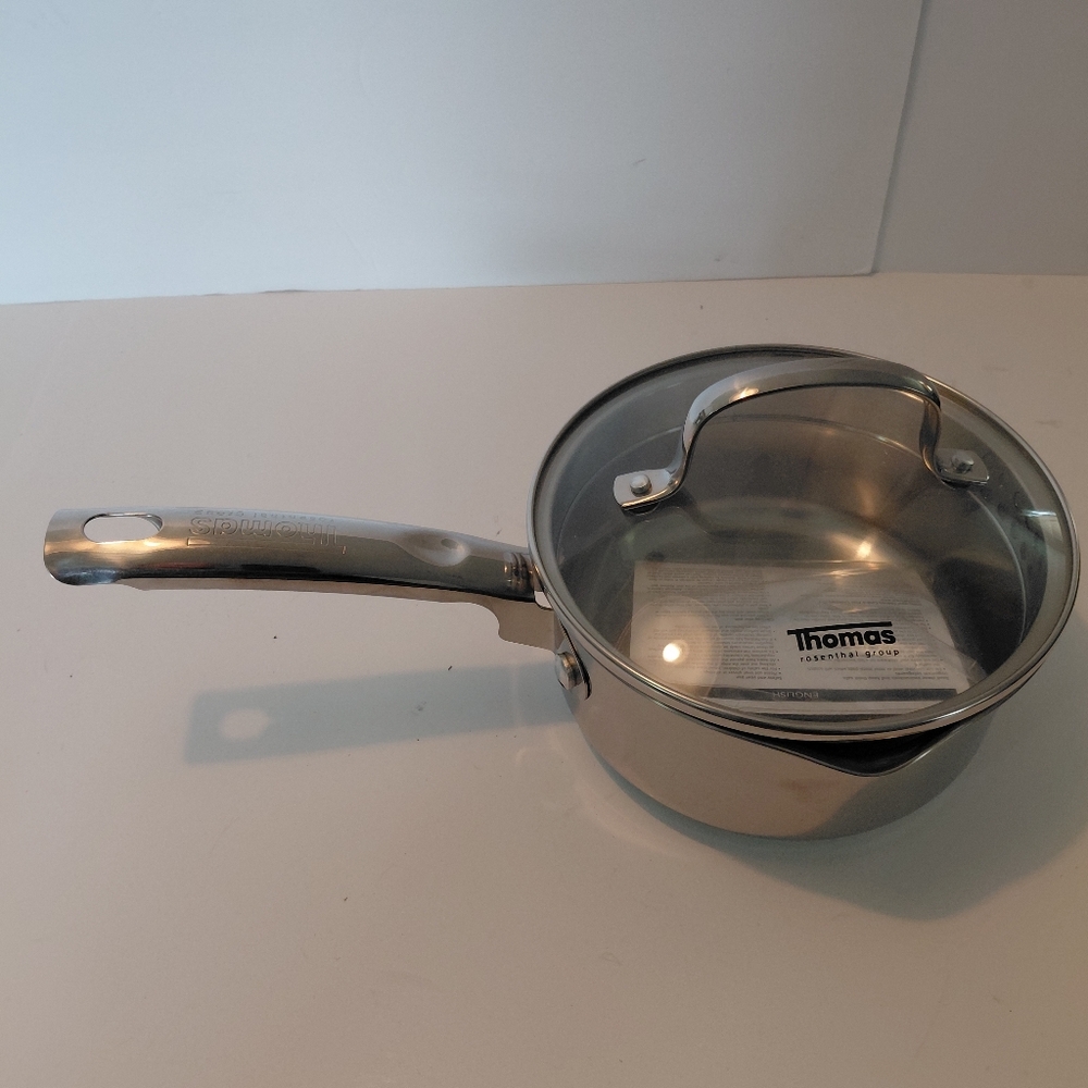 Thomas Rosental Stainless Steel Saucepan with Glass Lid - Silver